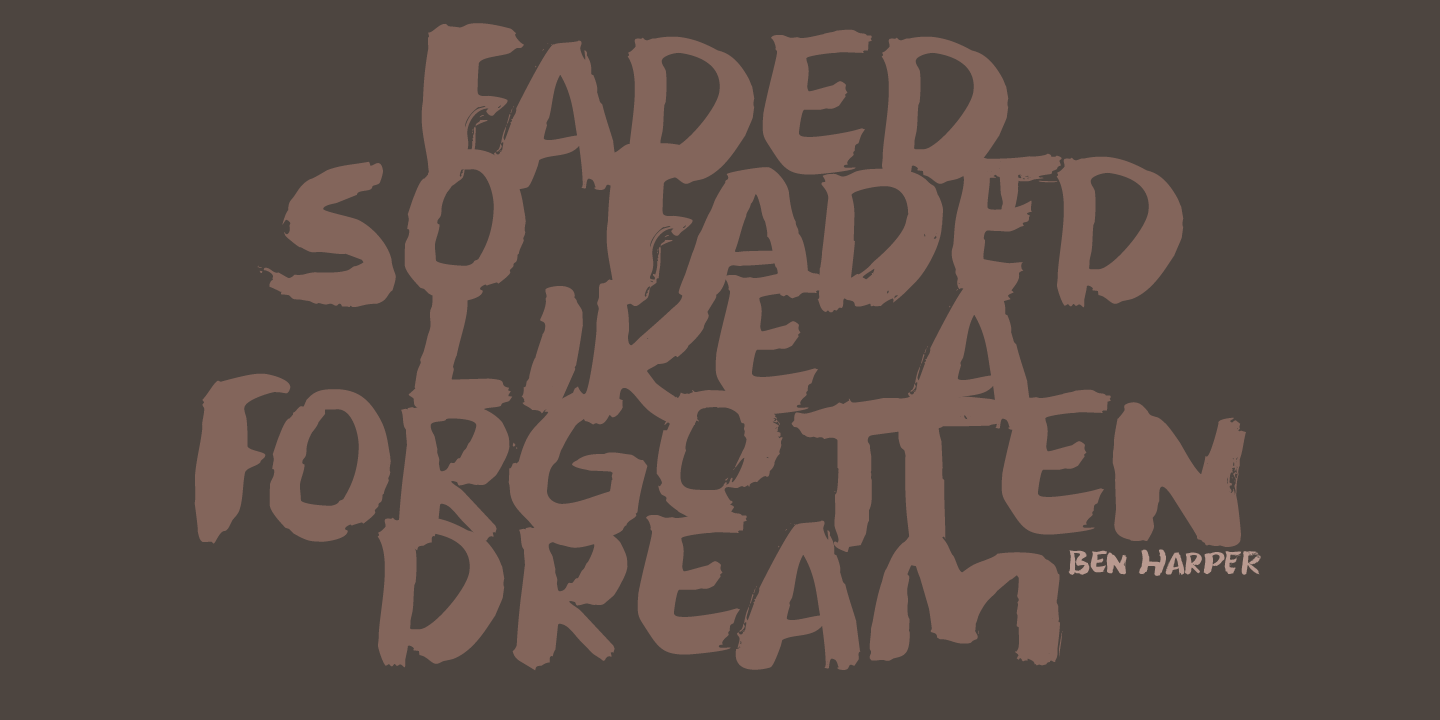 Beispiel einer Forgotten Dream Italic-Schriftart